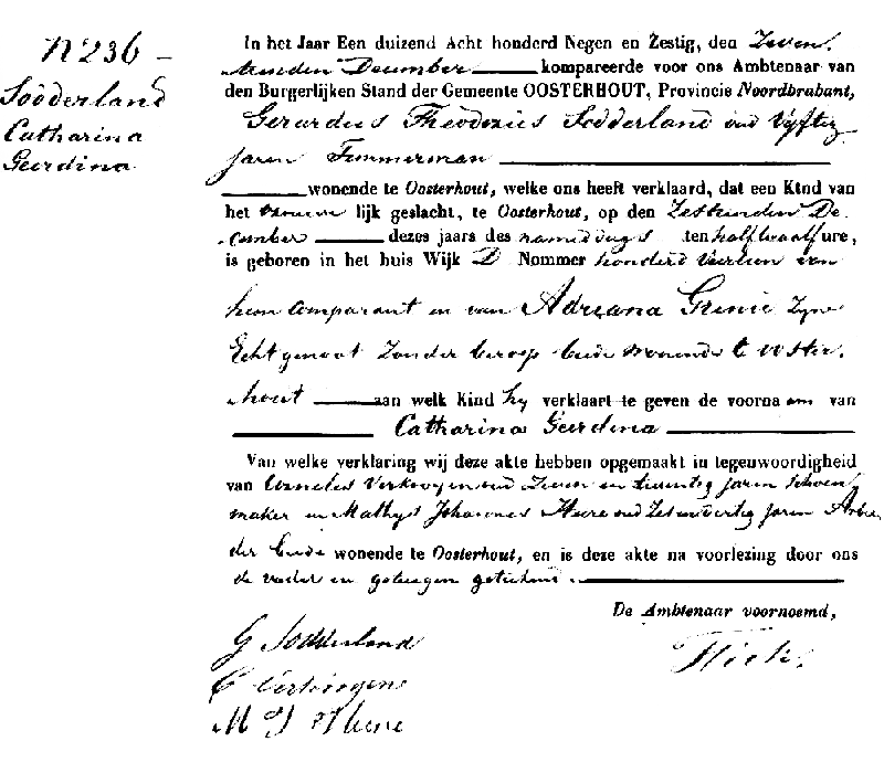 18691217 geb akte 236 Catharina G dv GT Sodderland - A Grenu